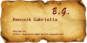 Bencsik Gabriella névjegykártya